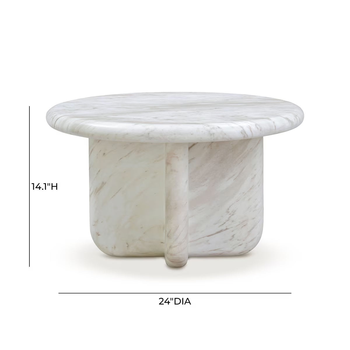 Juju Nesting Marble Round Coffee Table Set (Indoor or Outdoor)