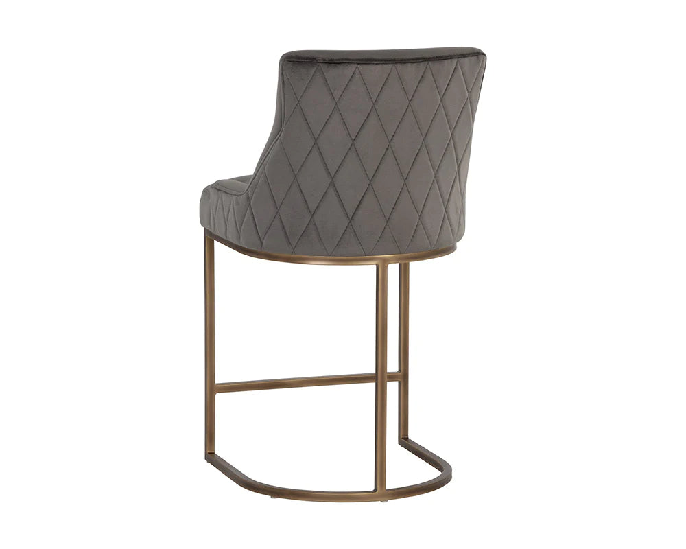 Florence Pebble Counter Stool With Bronze Base (Set of 4)