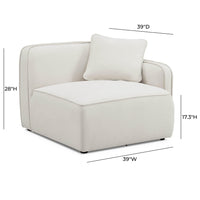 Travie Sand Upcycled Performance Linen RAF Corner Chair