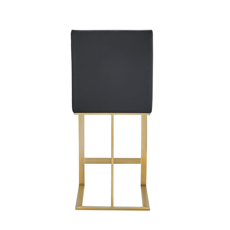 Camille Modern Dark Grey & Gold Steel Counter Stool