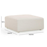 Karsyn Cream Performance Fabric Outdoor Ottoman
