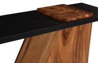 Edgely Modern Natural & Black Chamcha Wood Console