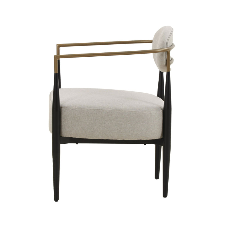 Carnaby Modern Beige Fabric, Black & Gold Dining Chair