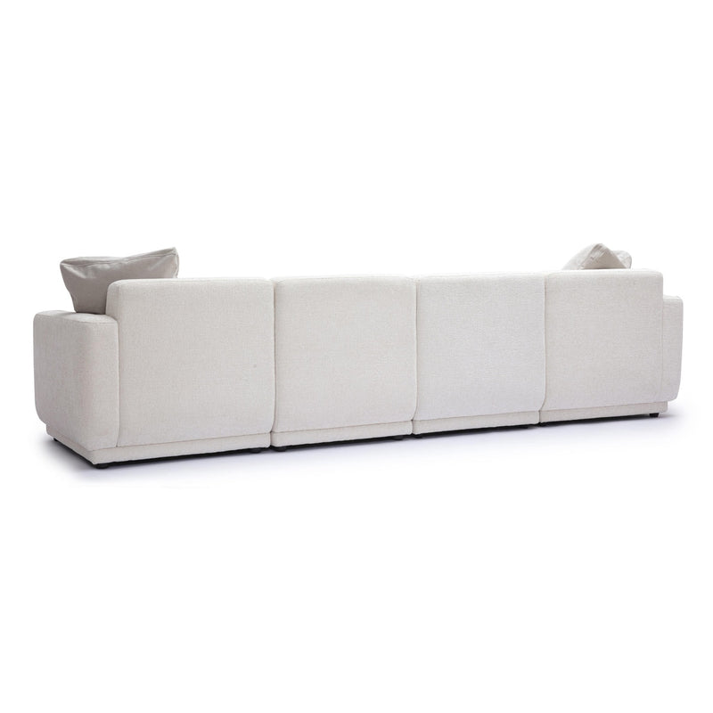 Arabella 123.6" Cream Chenille Modular Sofa