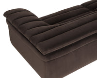 Bello 115" Mink Plush Channel Tufted Sofa