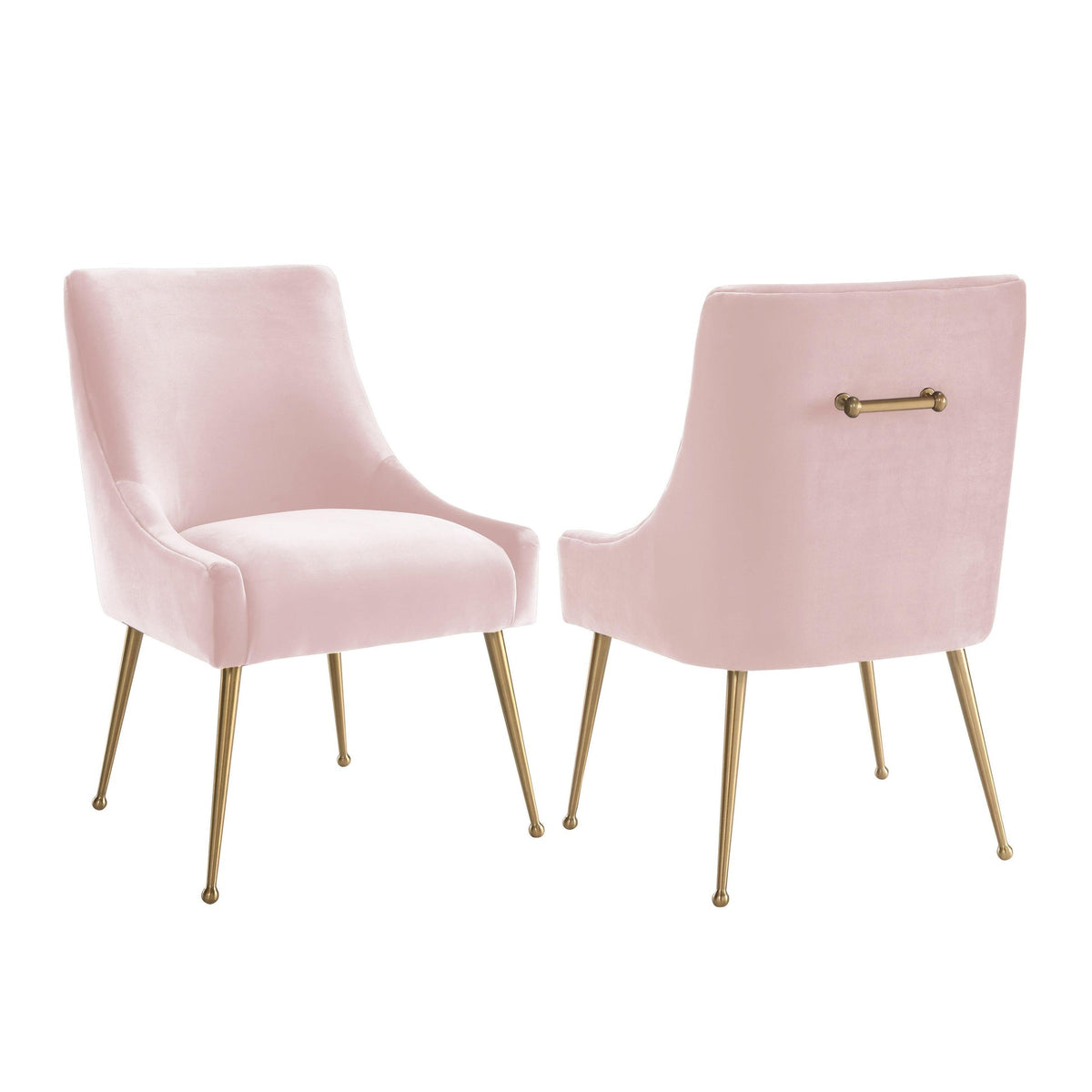 Prado Blush Velvet With Gold Frame Chair - Luxury Living Collection