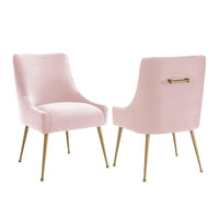 Prado Blush Velvet With Gold Frame Chair - Luxury Living Collection