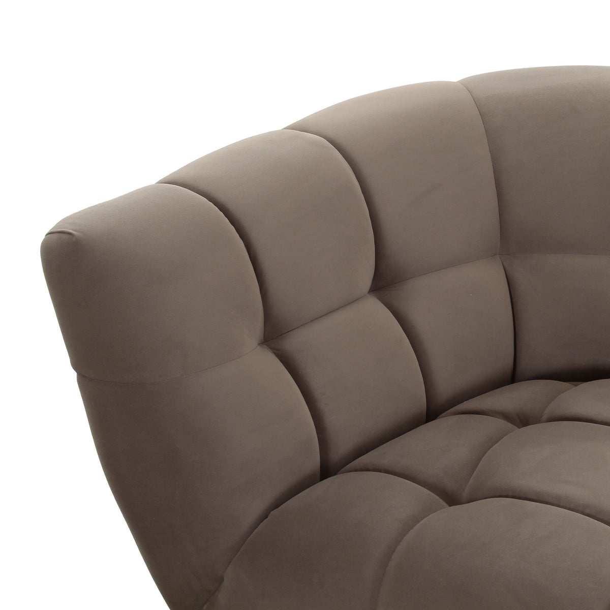 Rihanna 79.5" Taupe Upholstered & Gold Loveseat
