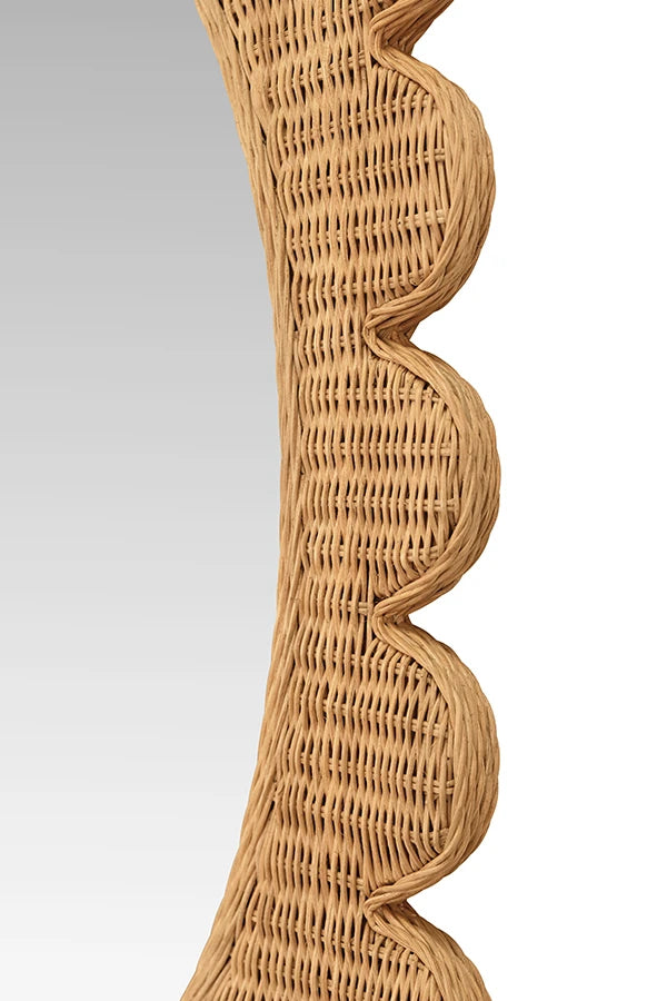 Harbor Scalloped Woven Rattan Mirror