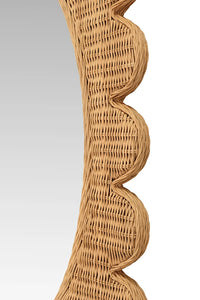 Harbor Scalloped Woven Rattan Mirror