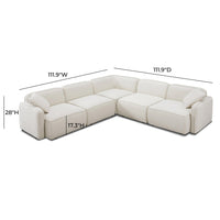 Travie 111.9" Sand Upcycled Performance Linen Modular L-Sectional