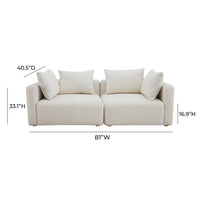 Karsyn 81" Plush Cream Performance Boucle Loveseat