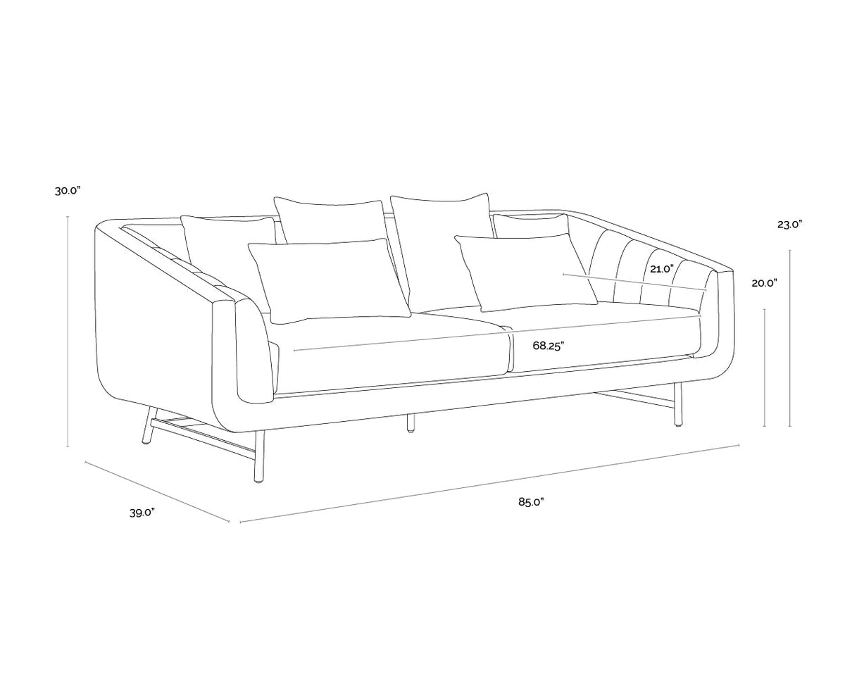 Tayler Performance Fabric & Gold Sofa