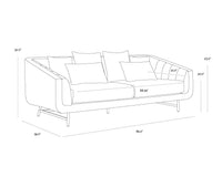 Tayler Performance Fabric & Gold Sofa