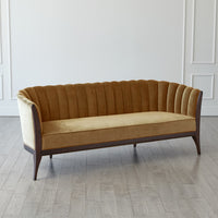 Channel 80" Toast Velvet Back Sofa