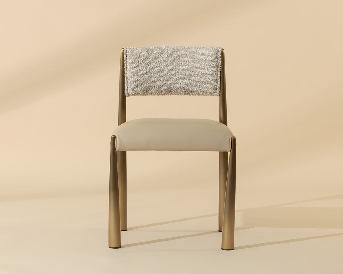 Bayard Oatmeal & Antique Brass Dining Chair (Set of 2)