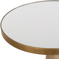 Ruby Natural Rattan & Gold Accent Table