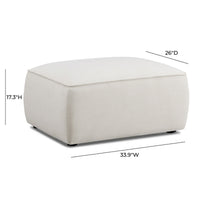 Travie Sand Upcycled Linen Ottoman