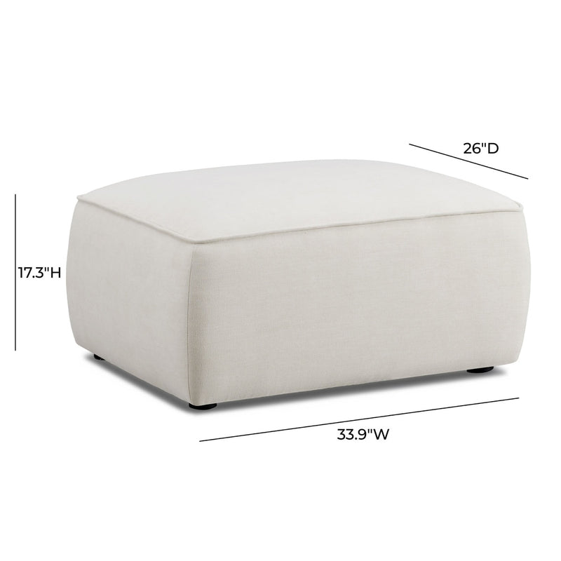 Travie Sand Upcycled Linen Ottoman