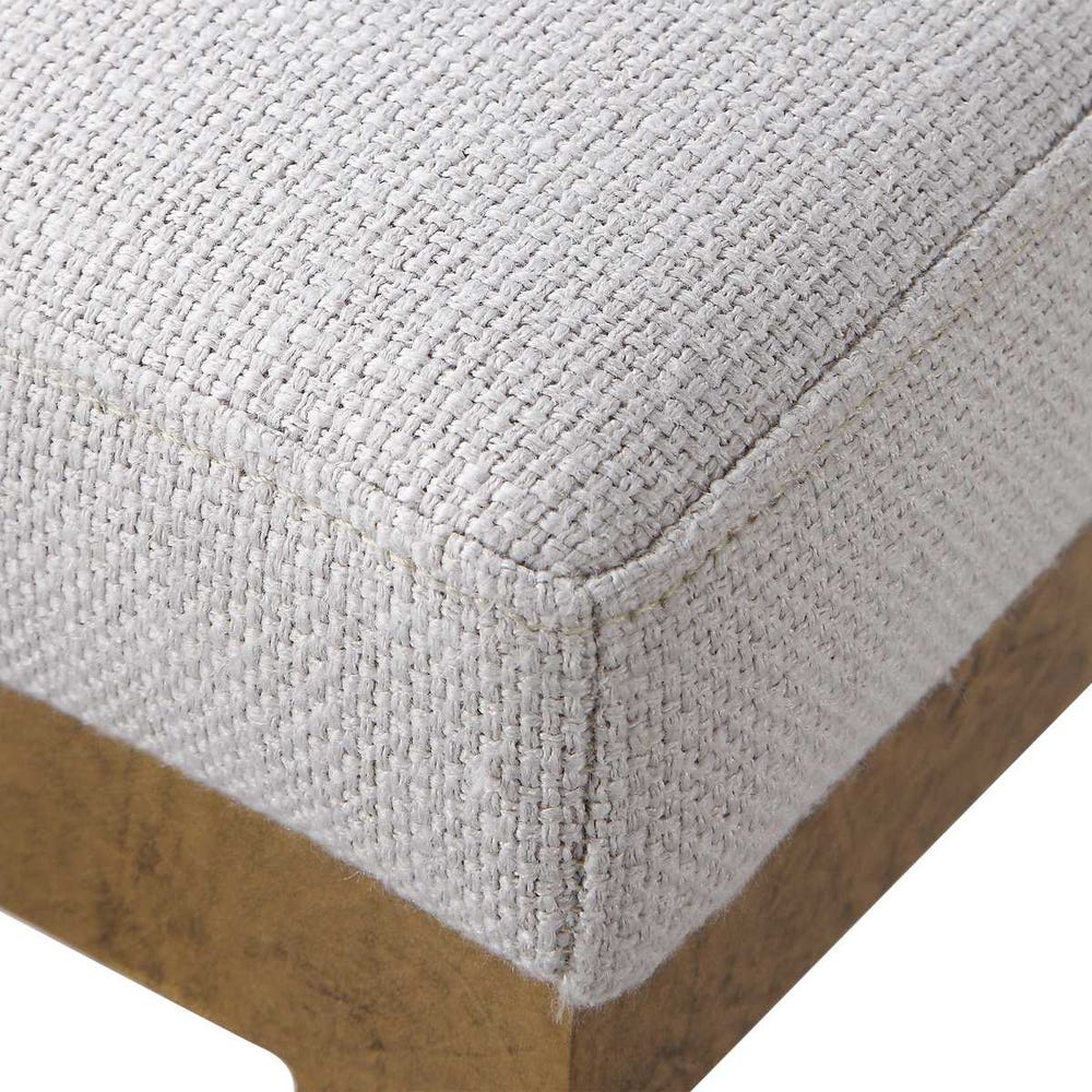 Crystal Off White Linen Counter Stool With Antique Gold Frame