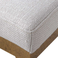 Crystal Off White Linen Counter Stool With Antique Gold Frame