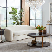 Eesha 90" Luxurious Off-White Faux Shearling Sofa
