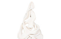 Dancing Ribbon in White Cast Stone Sculpture