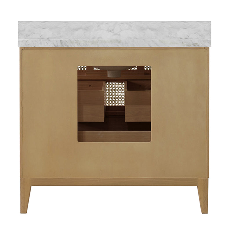 Sariah 36.5" Cerused Oak & Marble Bath Vanity
