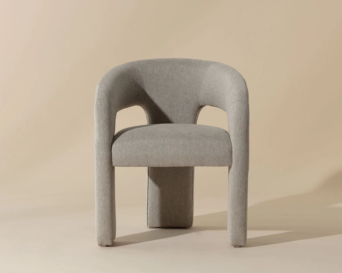 Isidore Sandstone Upholstered Open Back Dining Chair