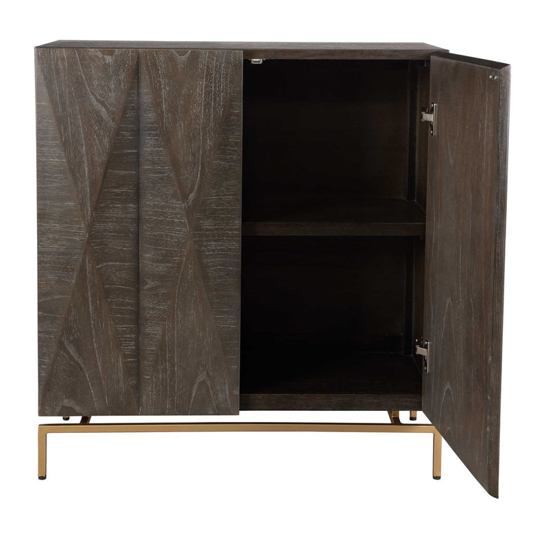 Harper 2 Door Cabinet with Gold Base