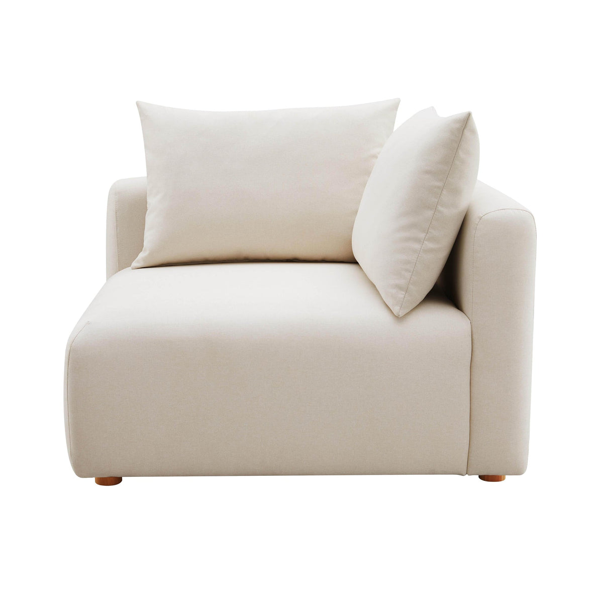 Karsyn Plush Cream Performance Linen Modular Corner Chair
