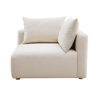 Karsyn Plush Cream Performance Linen Modular Corner Chair