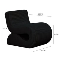 Selene Black Oversized Performance Corduroy Accent Chair