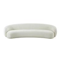 Coty Plush Cream Velvet 120" Sofa - Luxury Living Collection