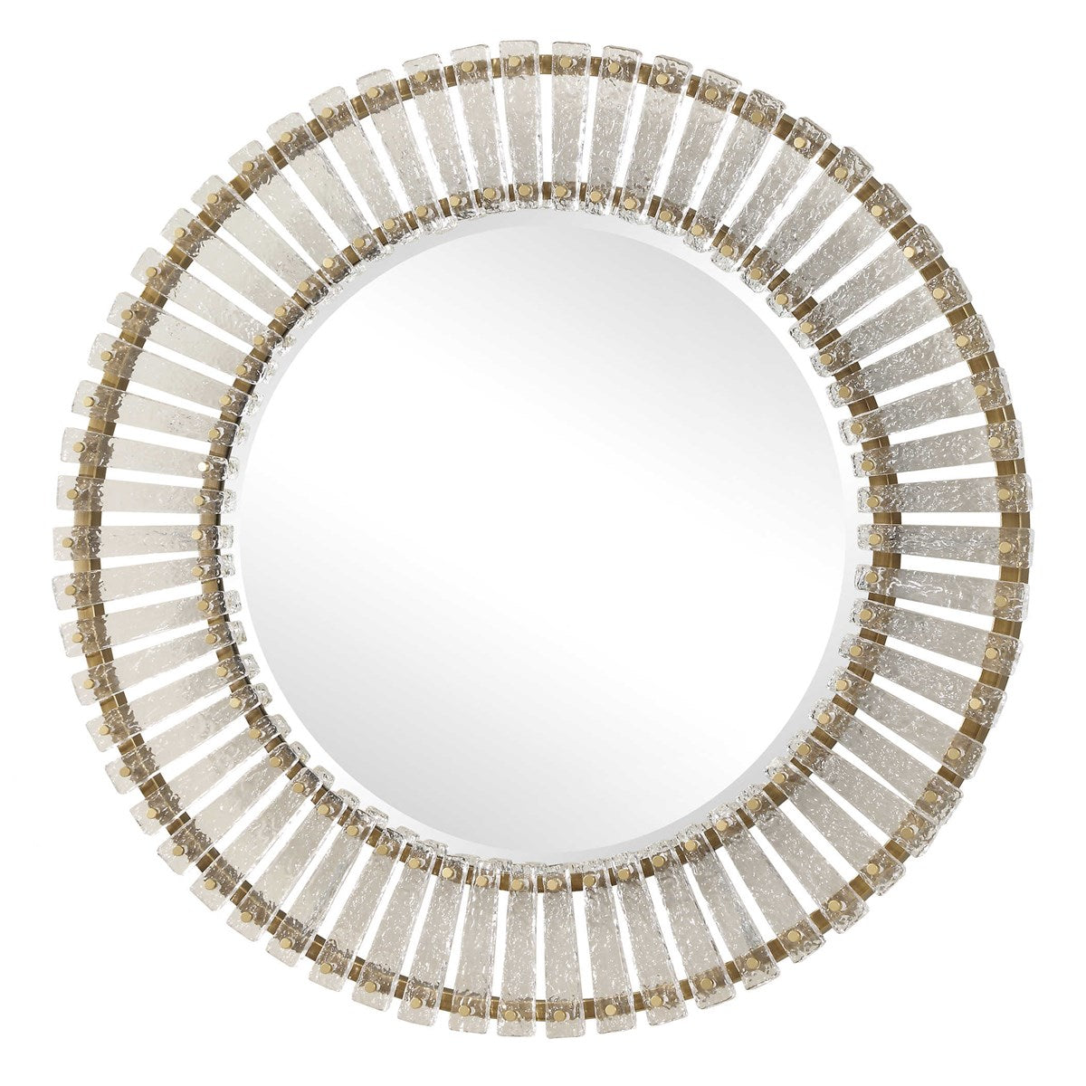 Denali 41" Glass & Gold Round Mirror