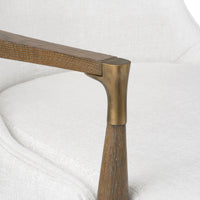 Livia Soft White Velvet & Oak Driftwood Accent Chair