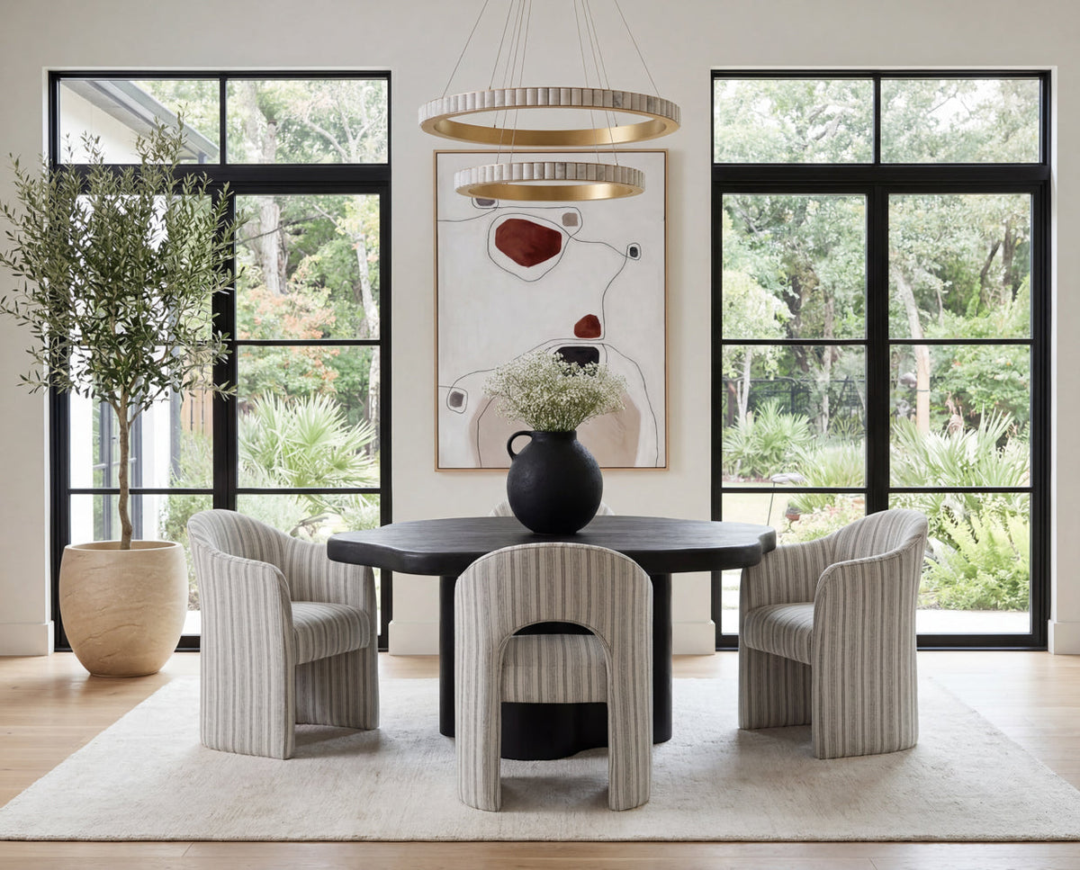 Bellona Black Solid Acacia Wood Dining Table