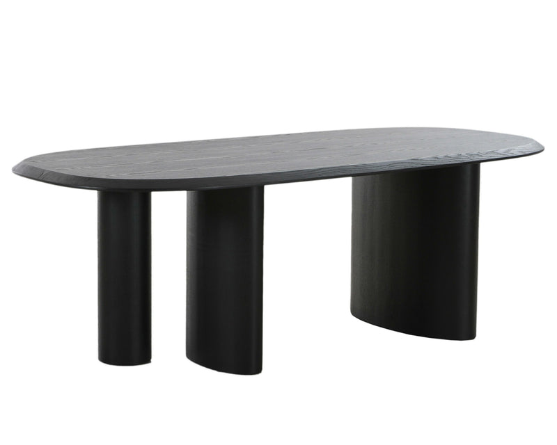 Goldie Modern 87" Black Ash Dining Table