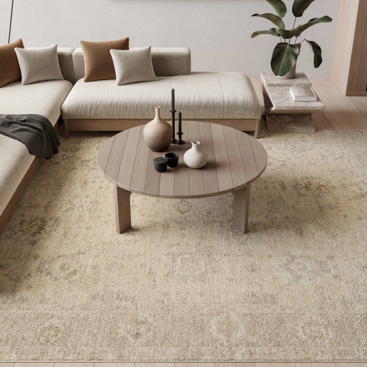 Livia Ivory Grey Sheen Area Rug