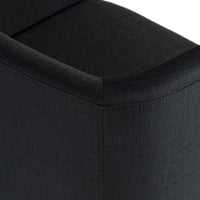 Ren Modern Black Fabric & Antique Brass Dining Chair
