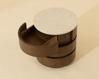 Caldora Oak Veneer & Marble Top Nightstand