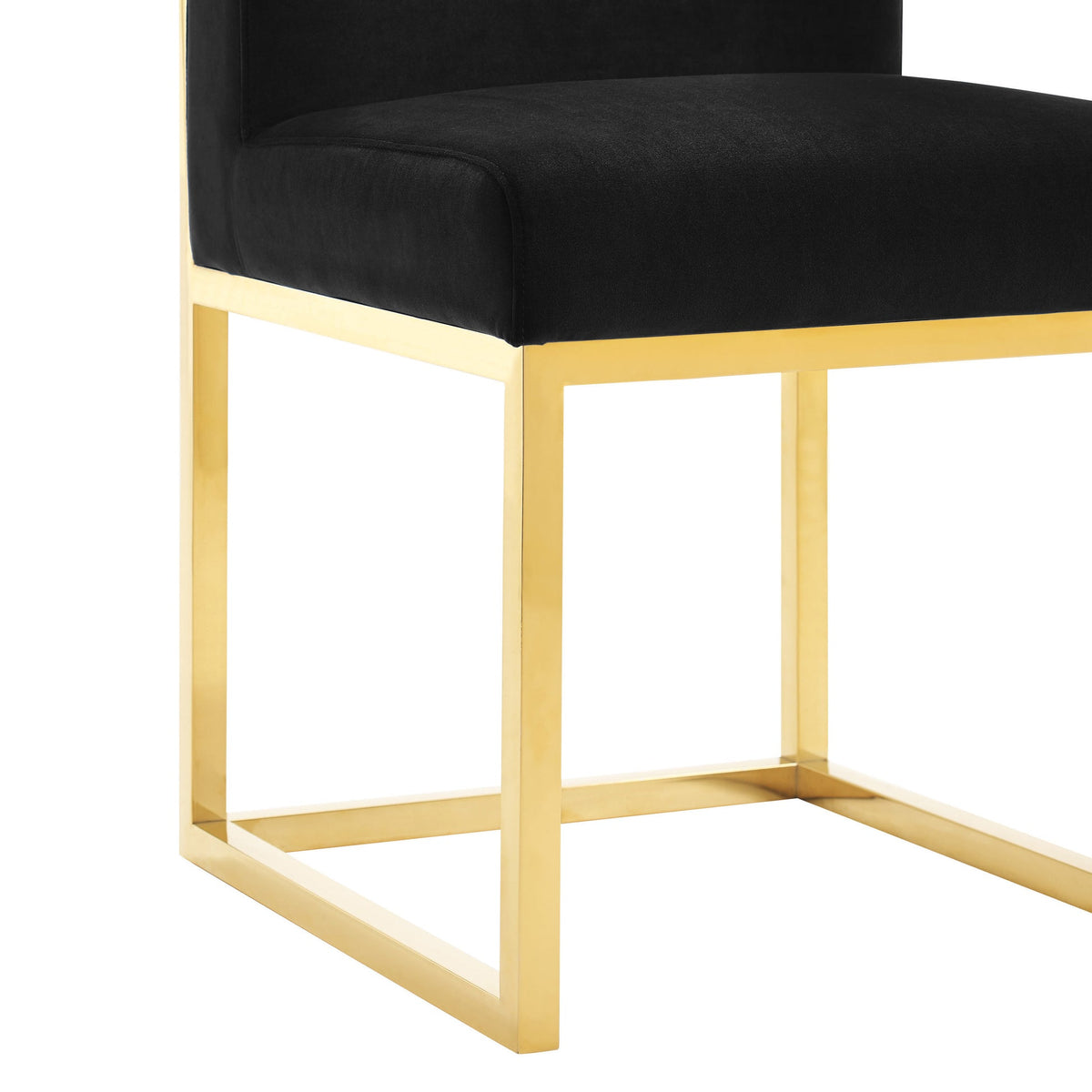 Gianni Performance Grade Black Velvet With Gold Frame Chair