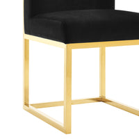 Gianni Performance Grade Black Velvet With Gold Frame Chair