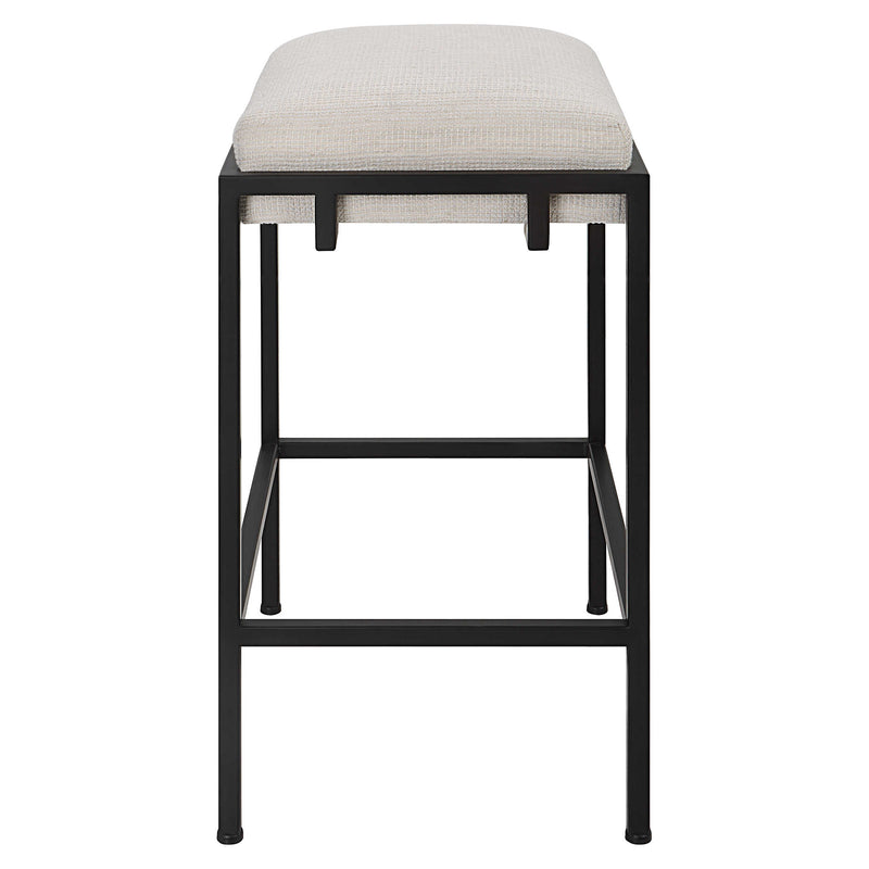 Tesley White & Matte Black Counter Stool