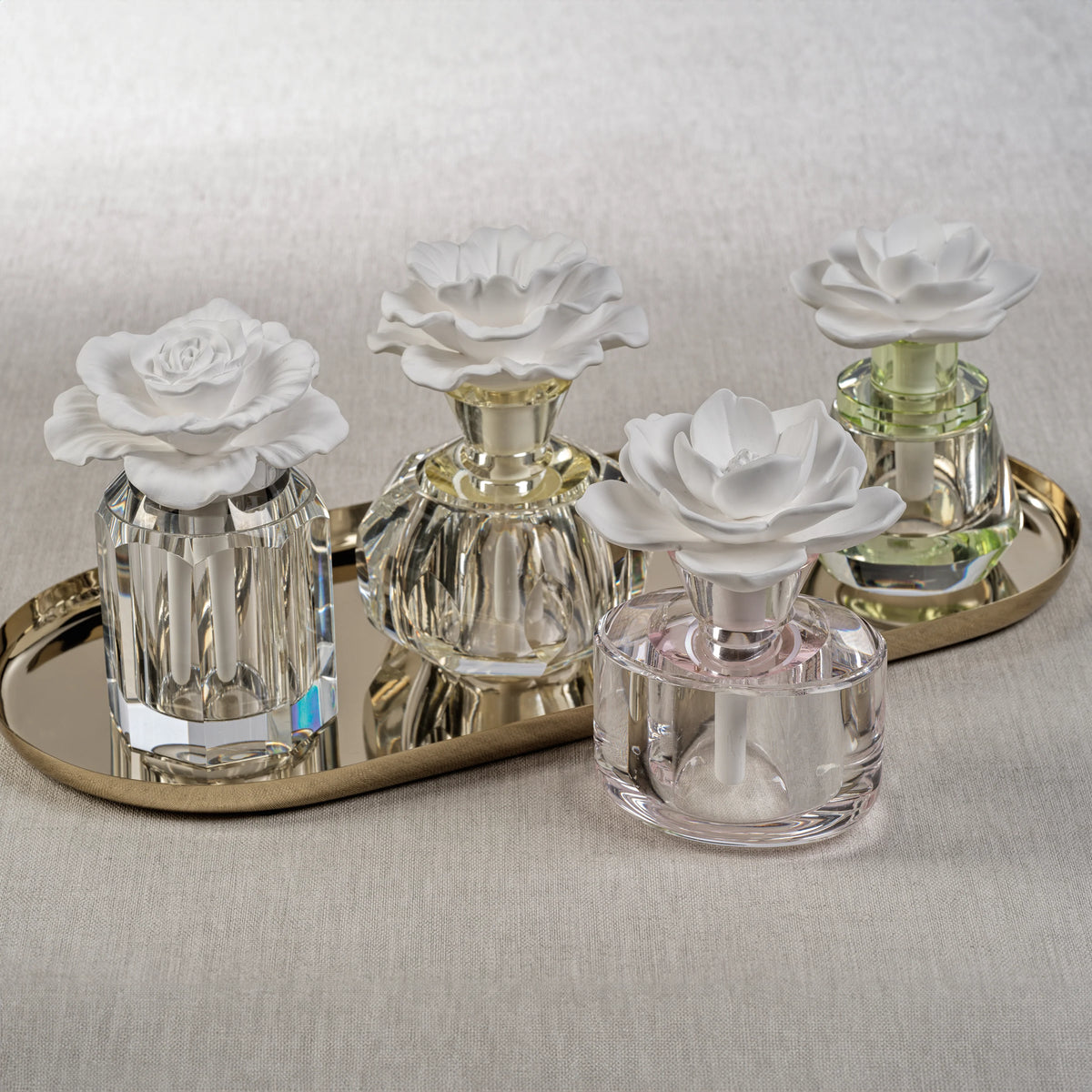Venezia Isabella Porcelain & Crystal Diffuser (Set of 4)