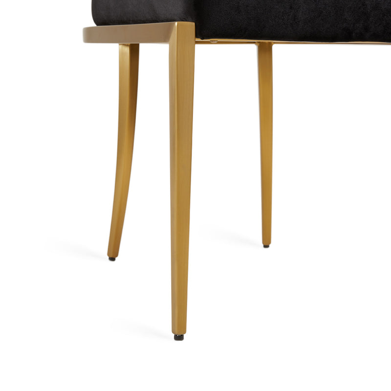 Rebeka Black Velvet & Gold Dining Chair (Set of 2)