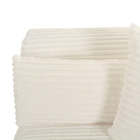 Telav Fluffy Oversized Cream Corduroy Modular RAF Corner Chair
