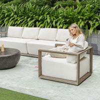Richie White & Weathered Grey Ooutdoor Lounge Chair