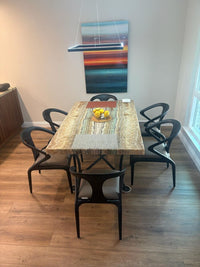 Caroline Modern Grey & Black Dining Chair