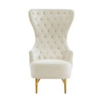 Banu Cream Velvet Wingback Chair - Luxury Living Collection